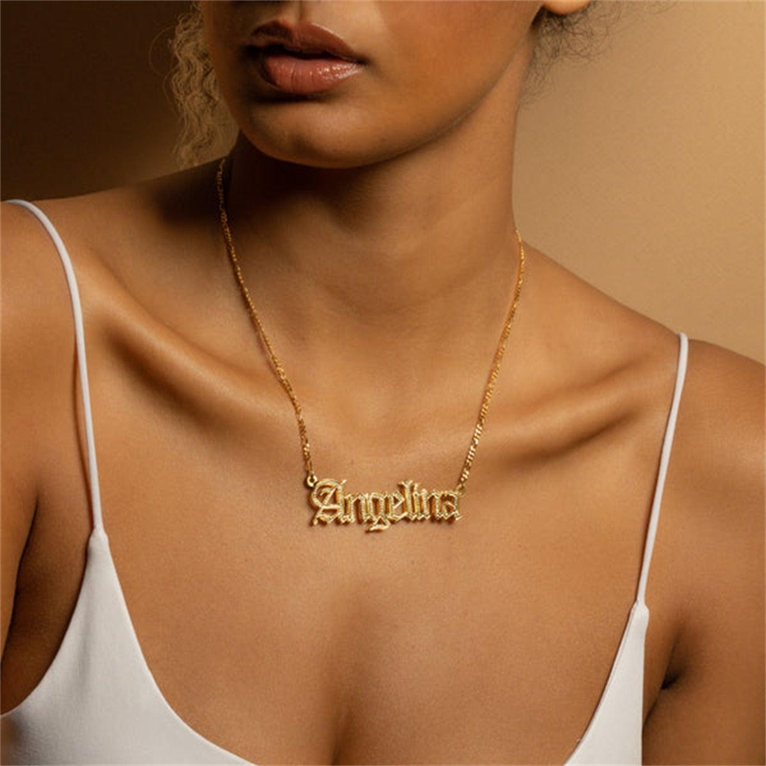 Michelle Double Plated Name Necklace - Saivique