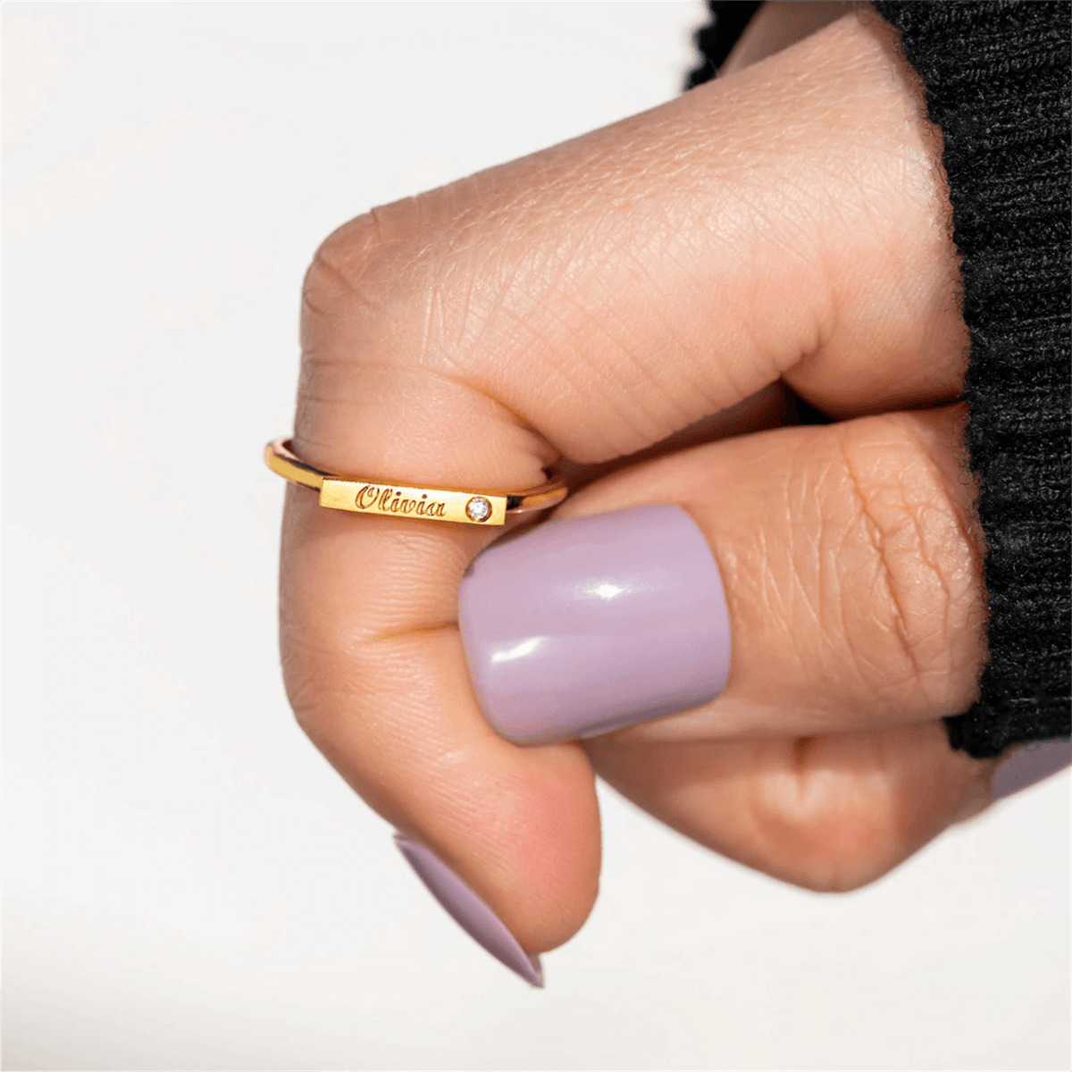 Olivia Diamond Custom Name Ring - Saivique