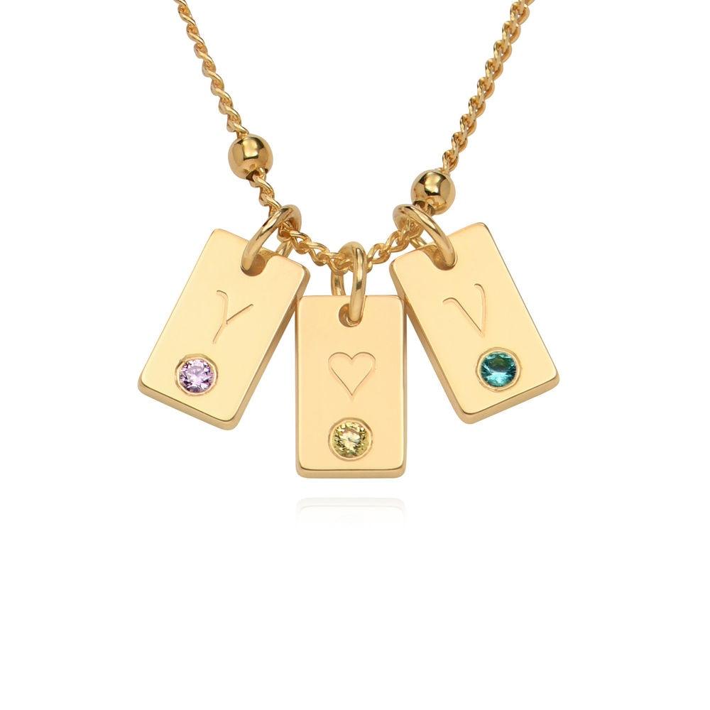 Birthstone Tag Custom Initial Necklace - Saivique