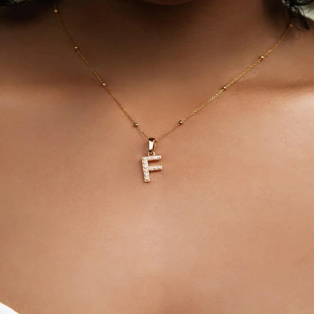 Pearl Custom Initial Necklace - Saivique