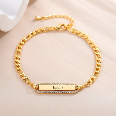 Diamond Charm Custom Name Bracelet - Saivique
