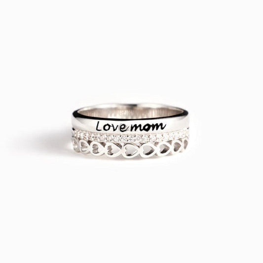 Love Mom Stacked Custom Ring - Saivique