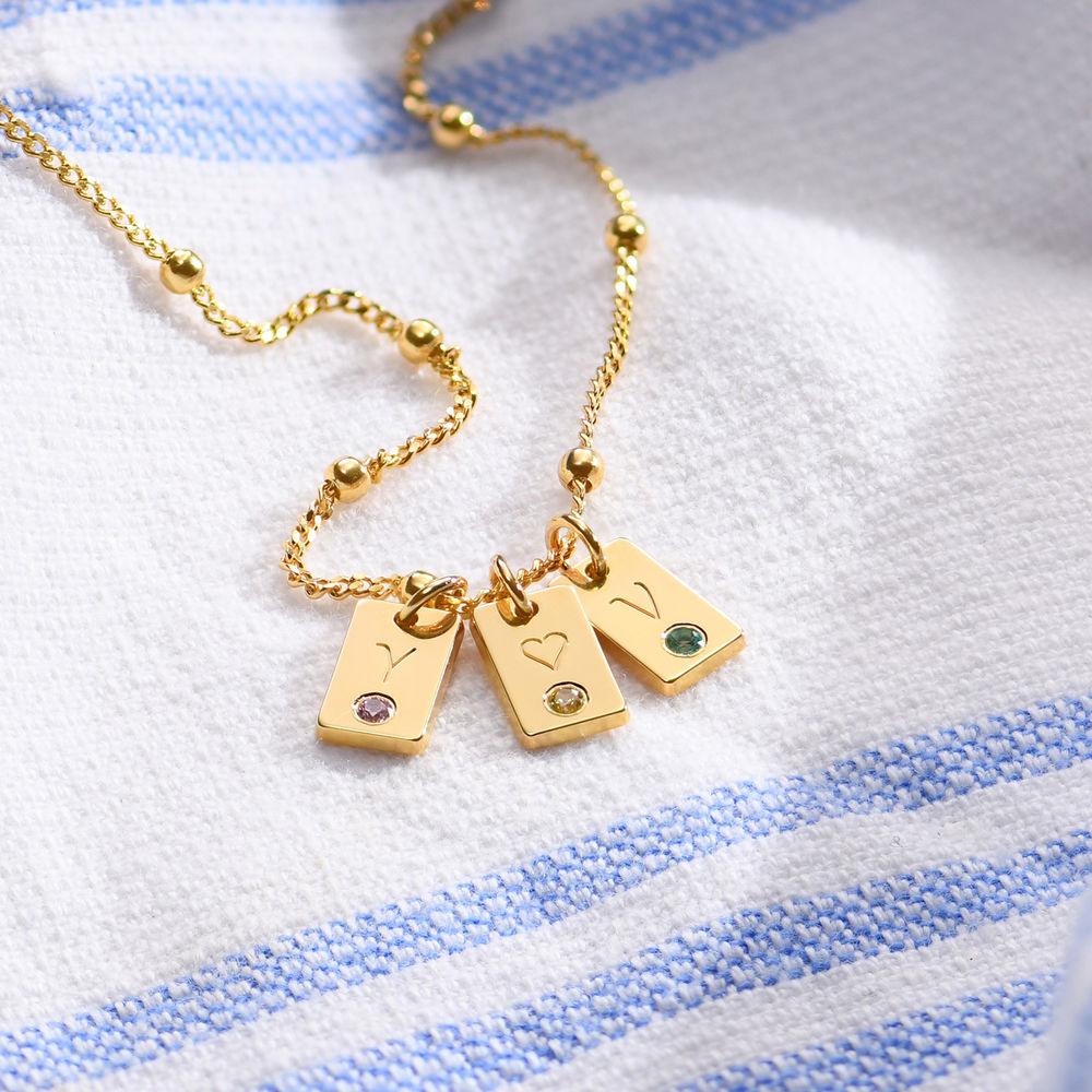 Birthstone Tag Custom Initial Necklace - Saivique