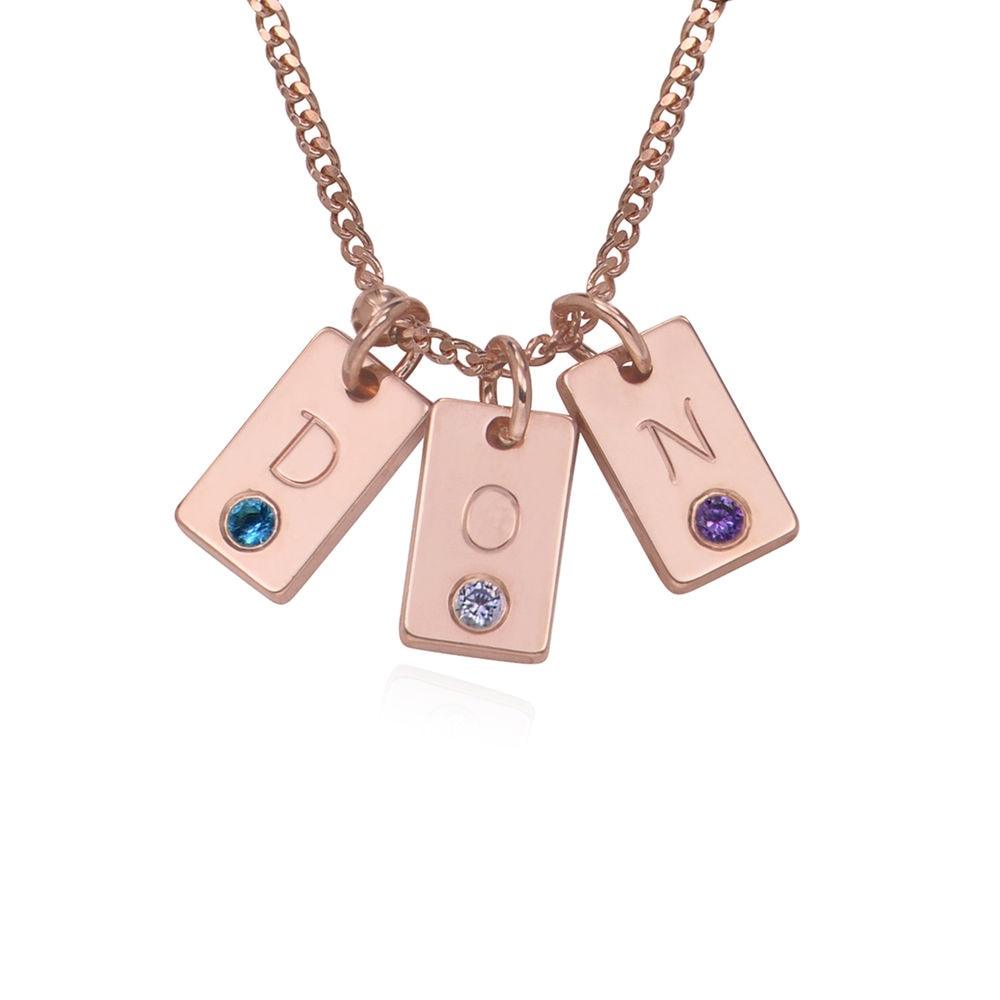 Birthstone Tag Custom Initial Necklace - Saivique