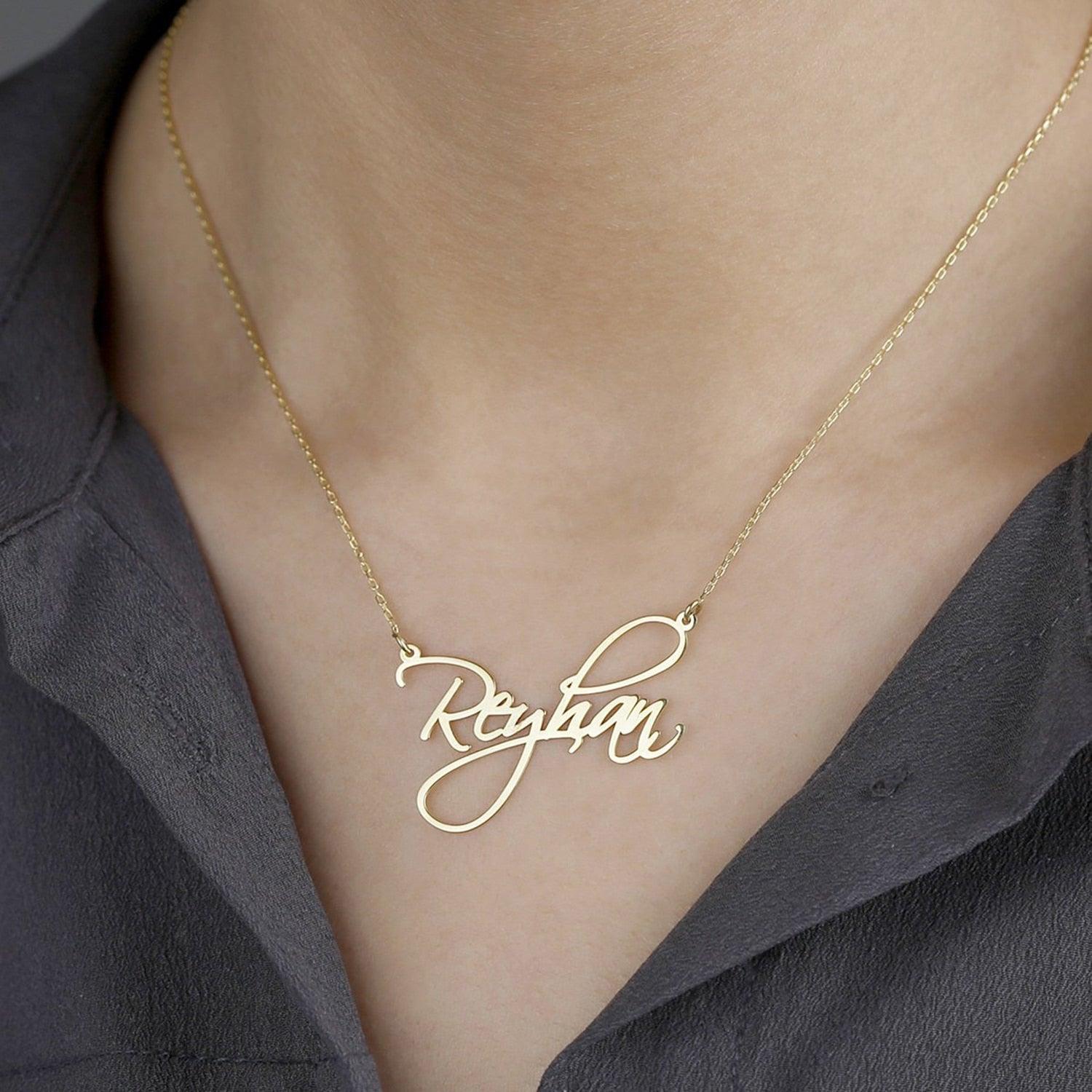 Cursive Custom Name Necklace - Saivique