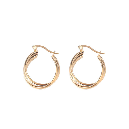 Twisted Triple Layer Hoop Earrings - Saivique