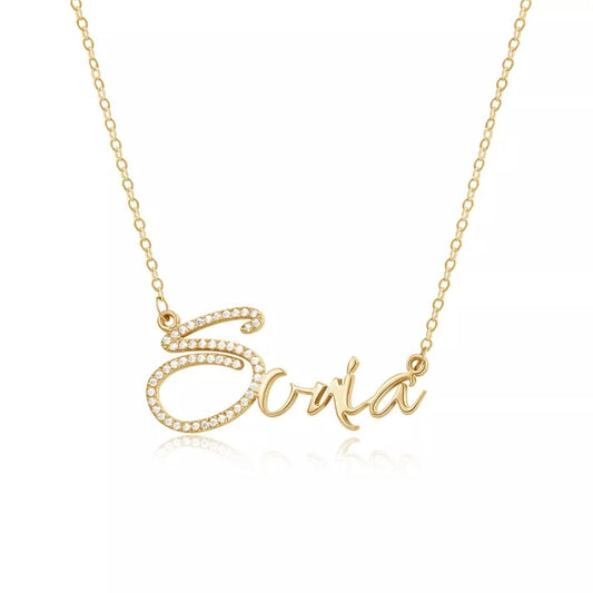 Diamond Initial Custom Name Necklace - Saivique