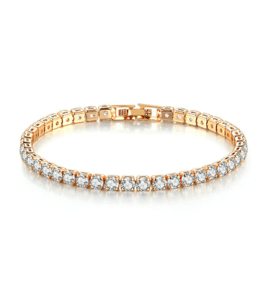 Gold 4mm Round Tennis Bracelet - Saivique