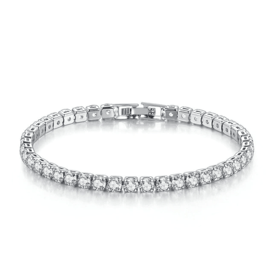 Silver 4mm Round Tennis Bracelet - Saivique