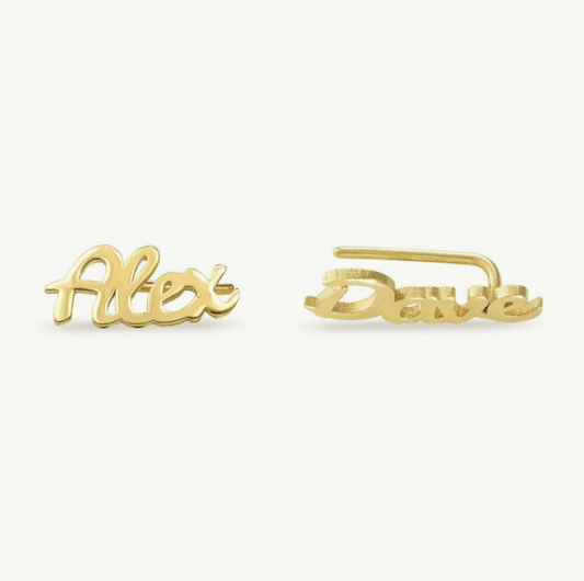 Cursive Custom Name Earrings - Saivique