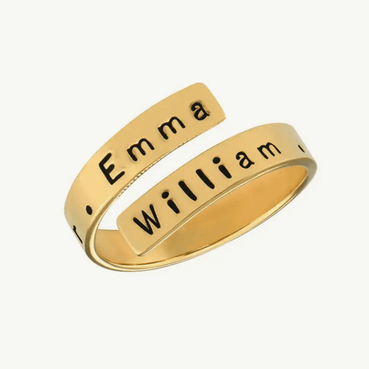 Two Names Custom Wrap Ring - Saivique