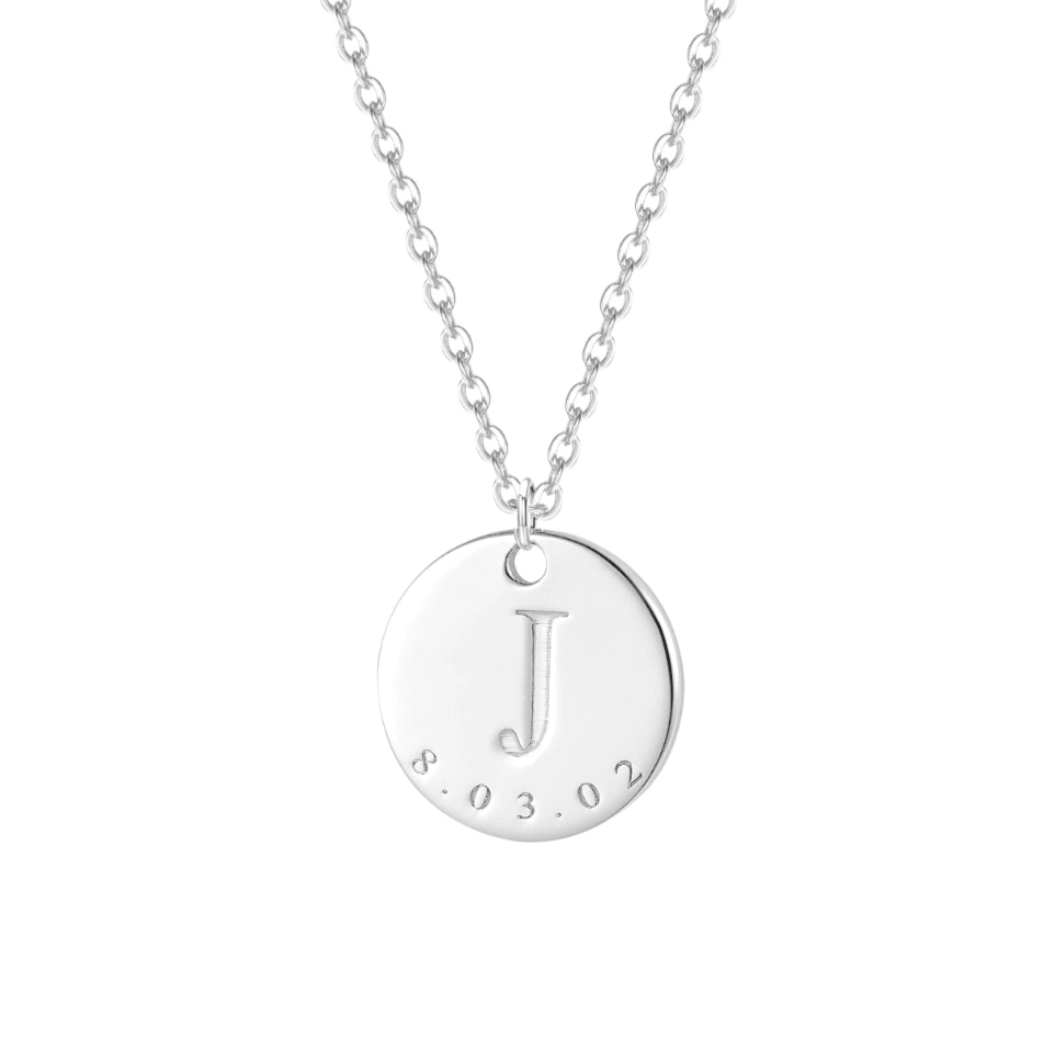 Disc Charm Custom Initial Necklace - Saivique