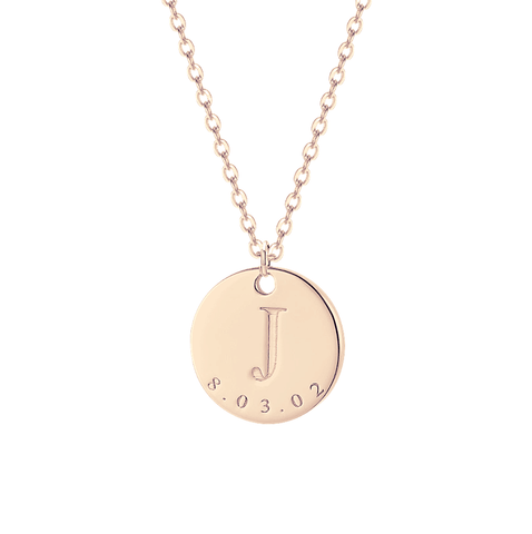 Disc Charm Custom Initial Necklace - Saivique