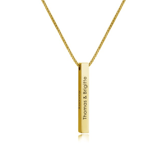 Vertical Bar Custom Name Necklace - Saivique