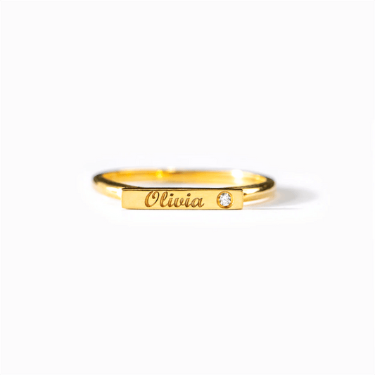 Olivia Diamond Custom Name Ring - Saivique